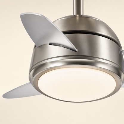 Satin Nickel Compact Ceiling Fan with Light - FAN930-04